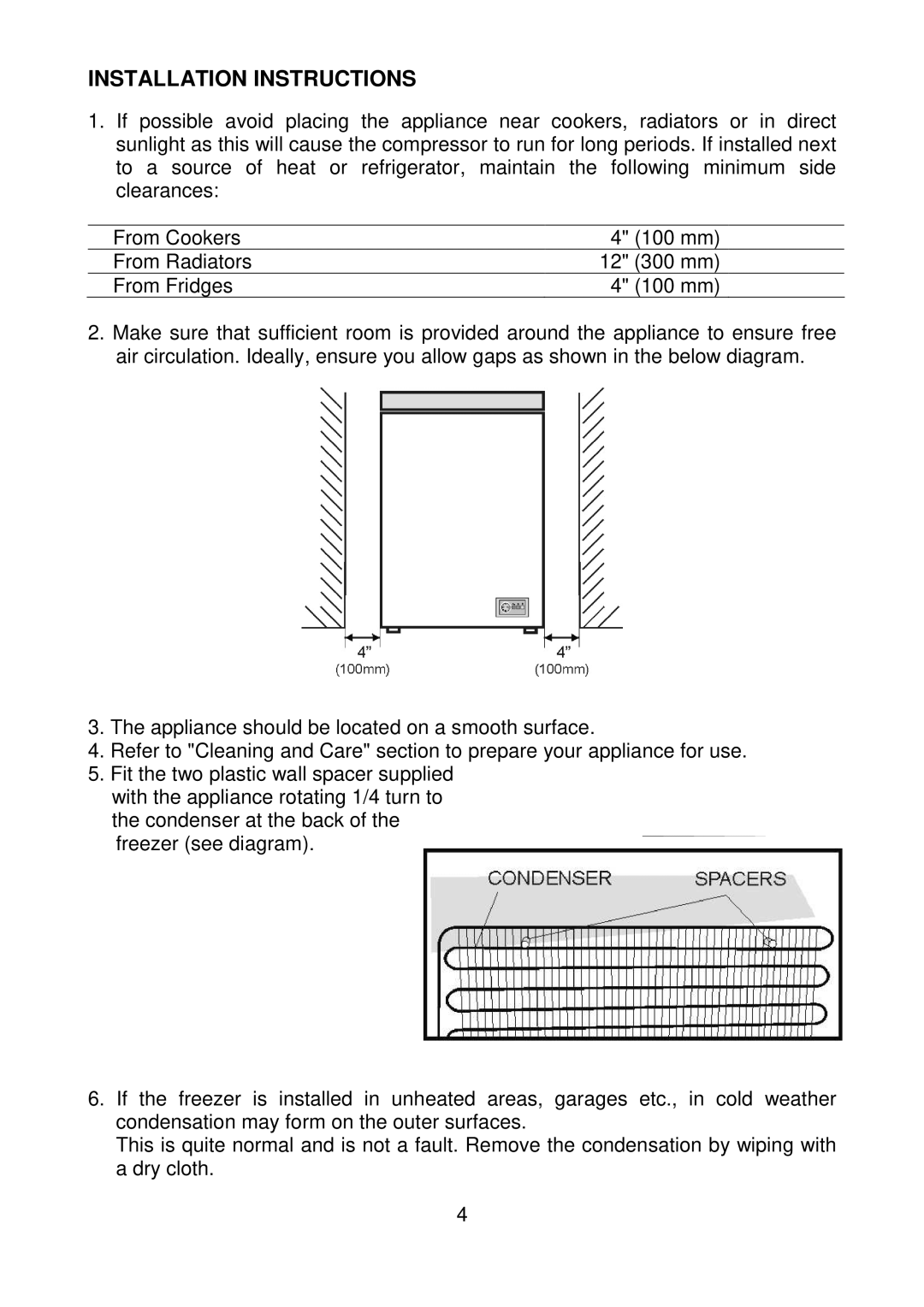 Beko CF1100APW manual Installation Instructions 