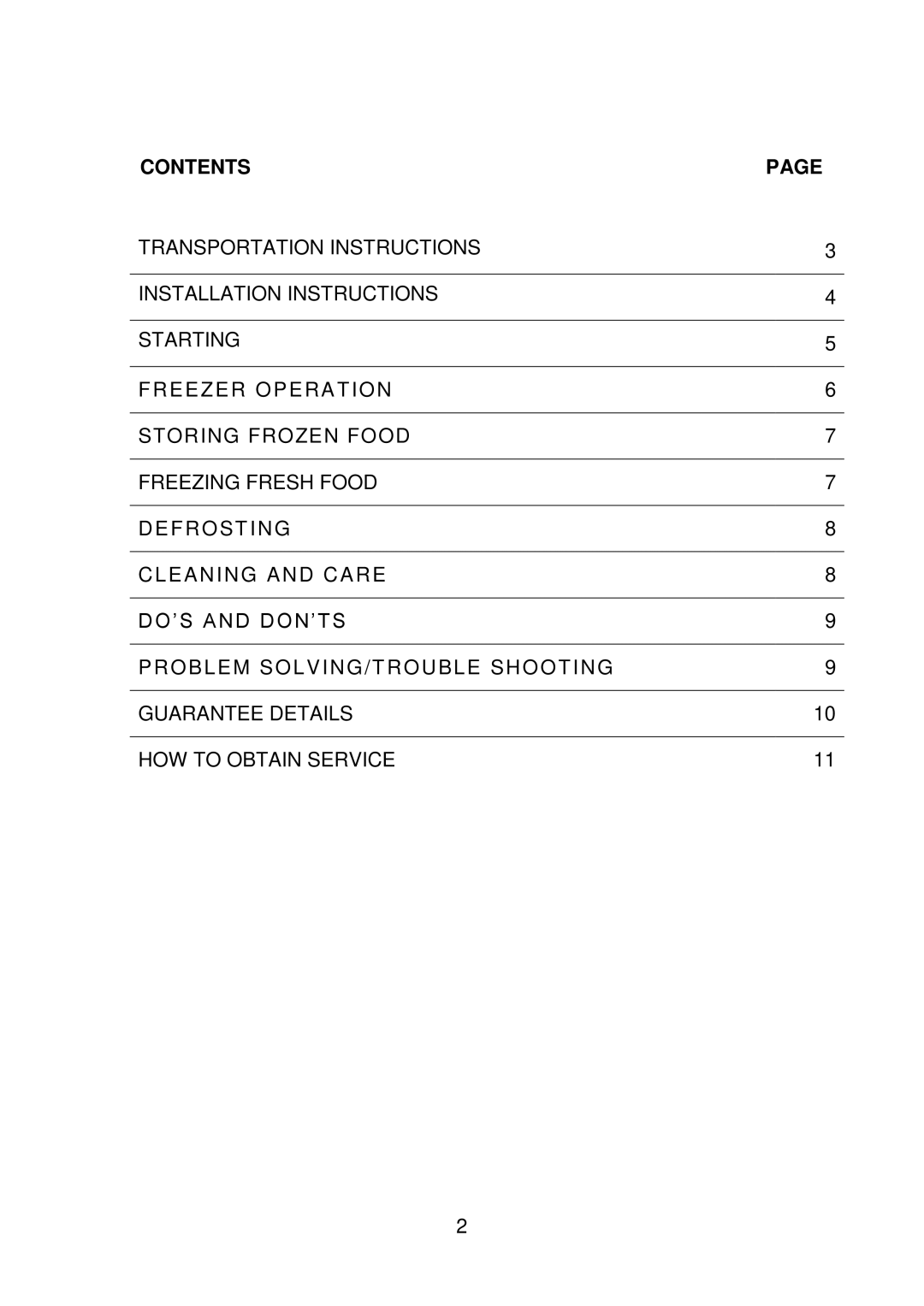 Beko CF374W manual Contents 