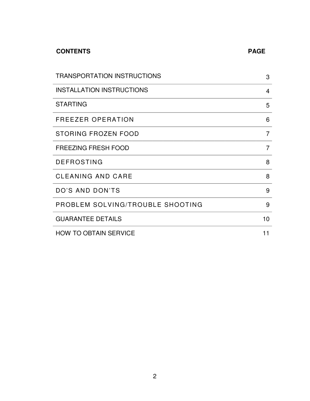 Beko CF392W, CF392S manual Contents 