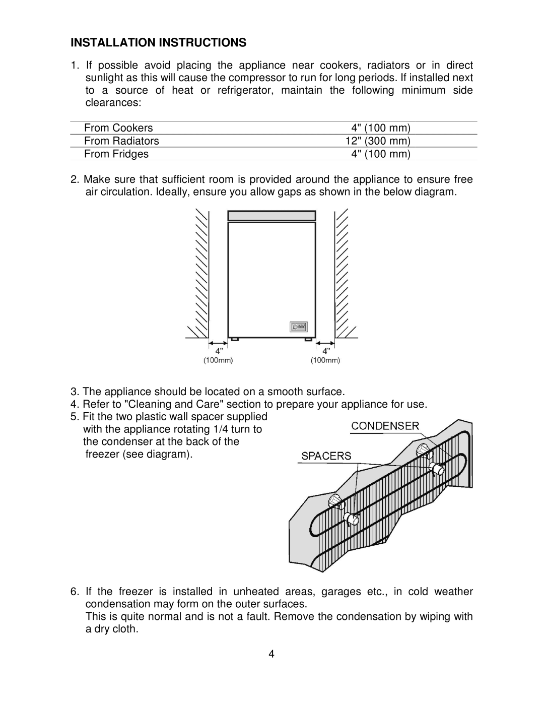 Beko CF392W, CF392S manual Installation Instructions 