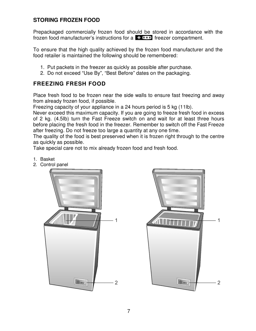 Beko CF392S, CF392W manual Storing Frozen Food, Freezing Fresh Food 