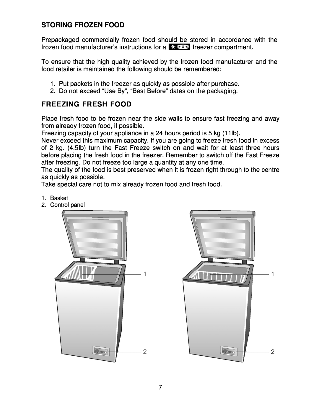 Beko CF392S, CF392W manual Storing Frozen Food, Freezing Fresh Food 