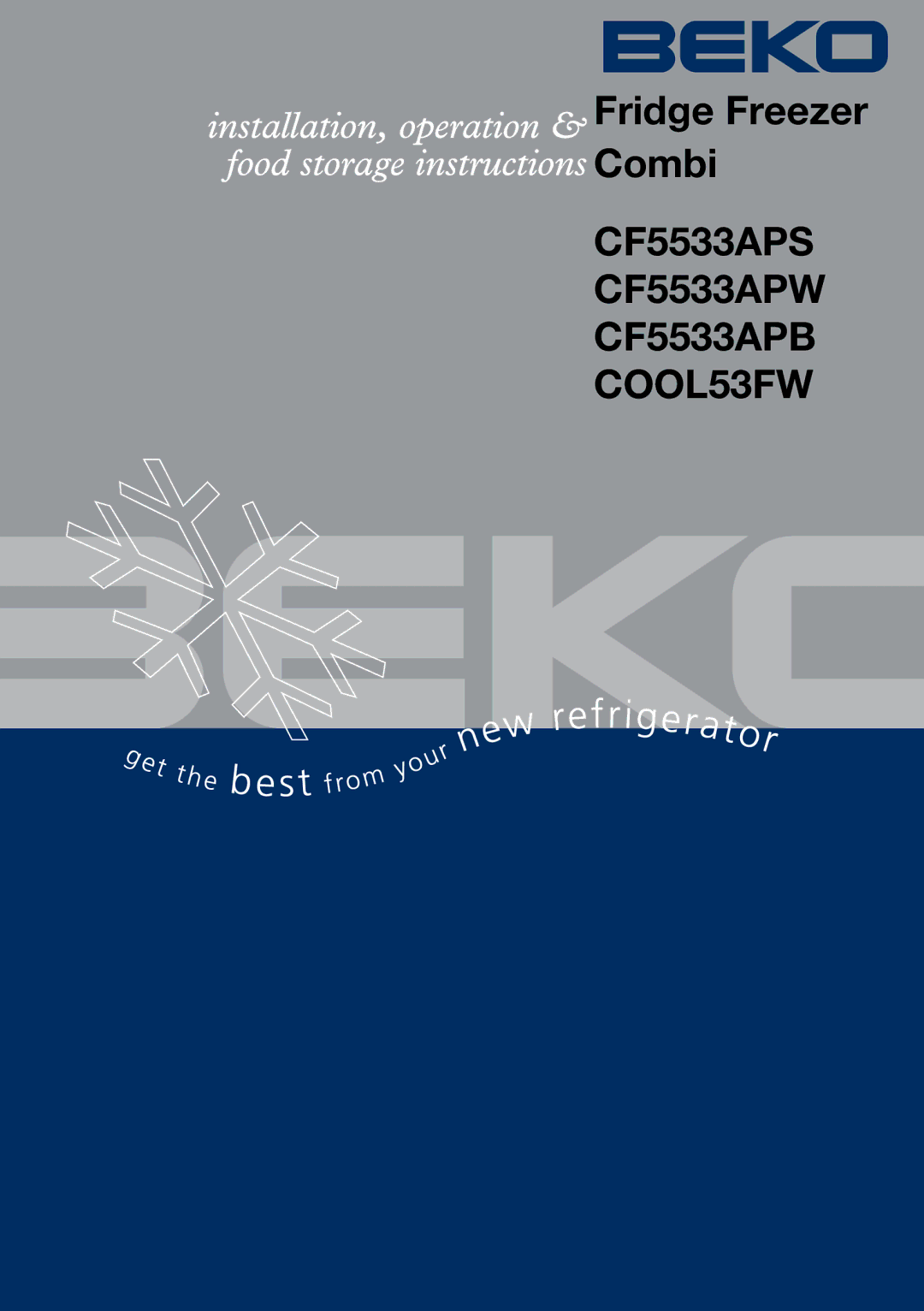 Beko manual CF5533APS CF5533APW CF5533APB COOL53FW 