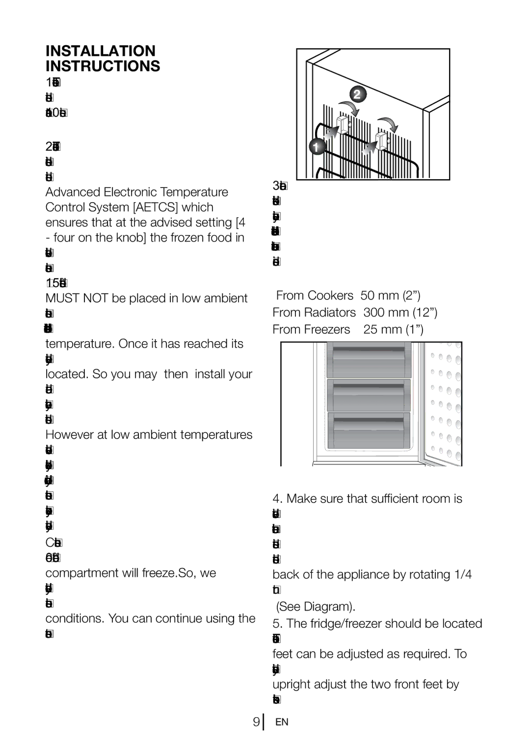 Beko CF6914 W manual Installation Instructions 