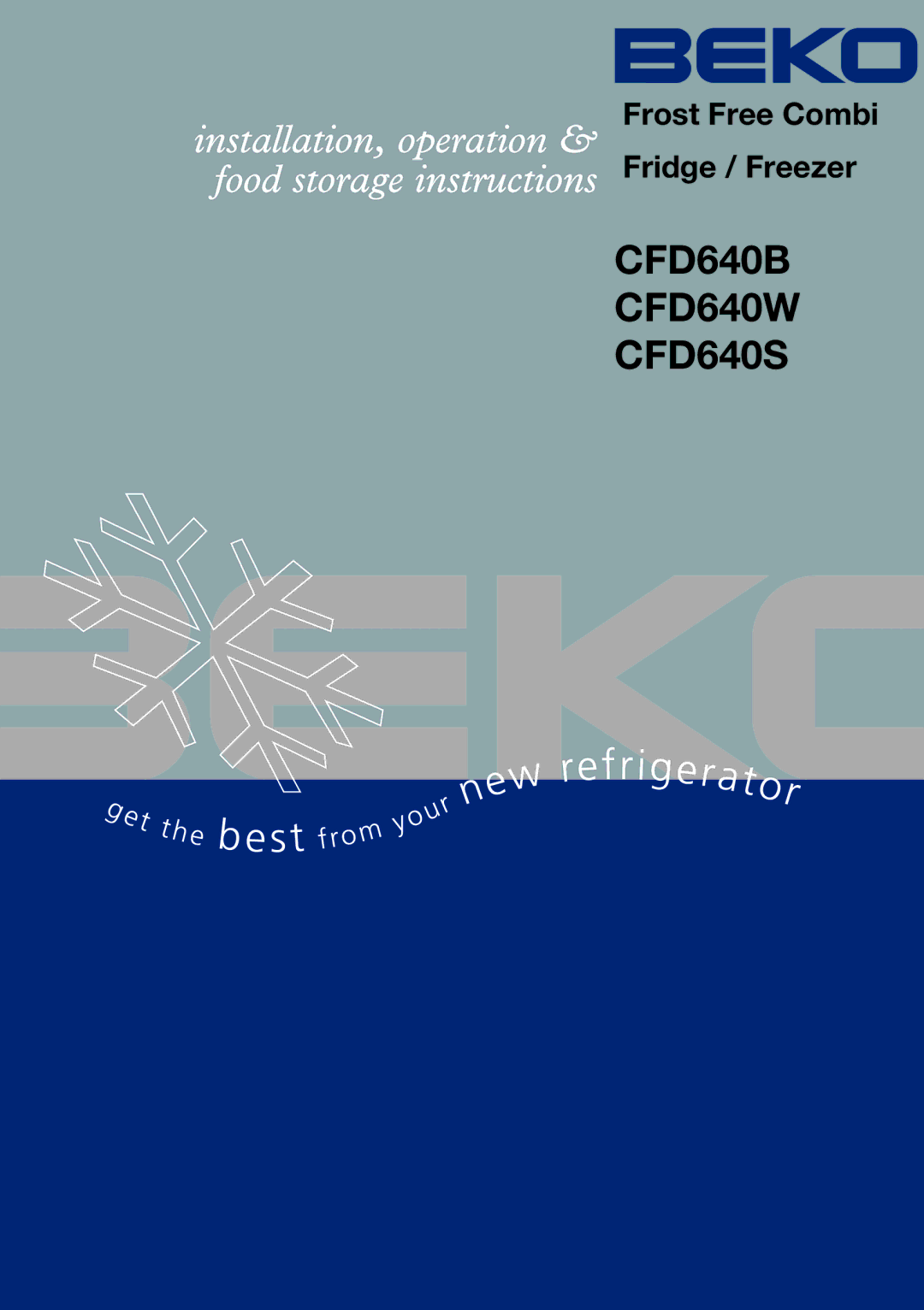 Beko manual CFD640B CFD640W CFD640S 