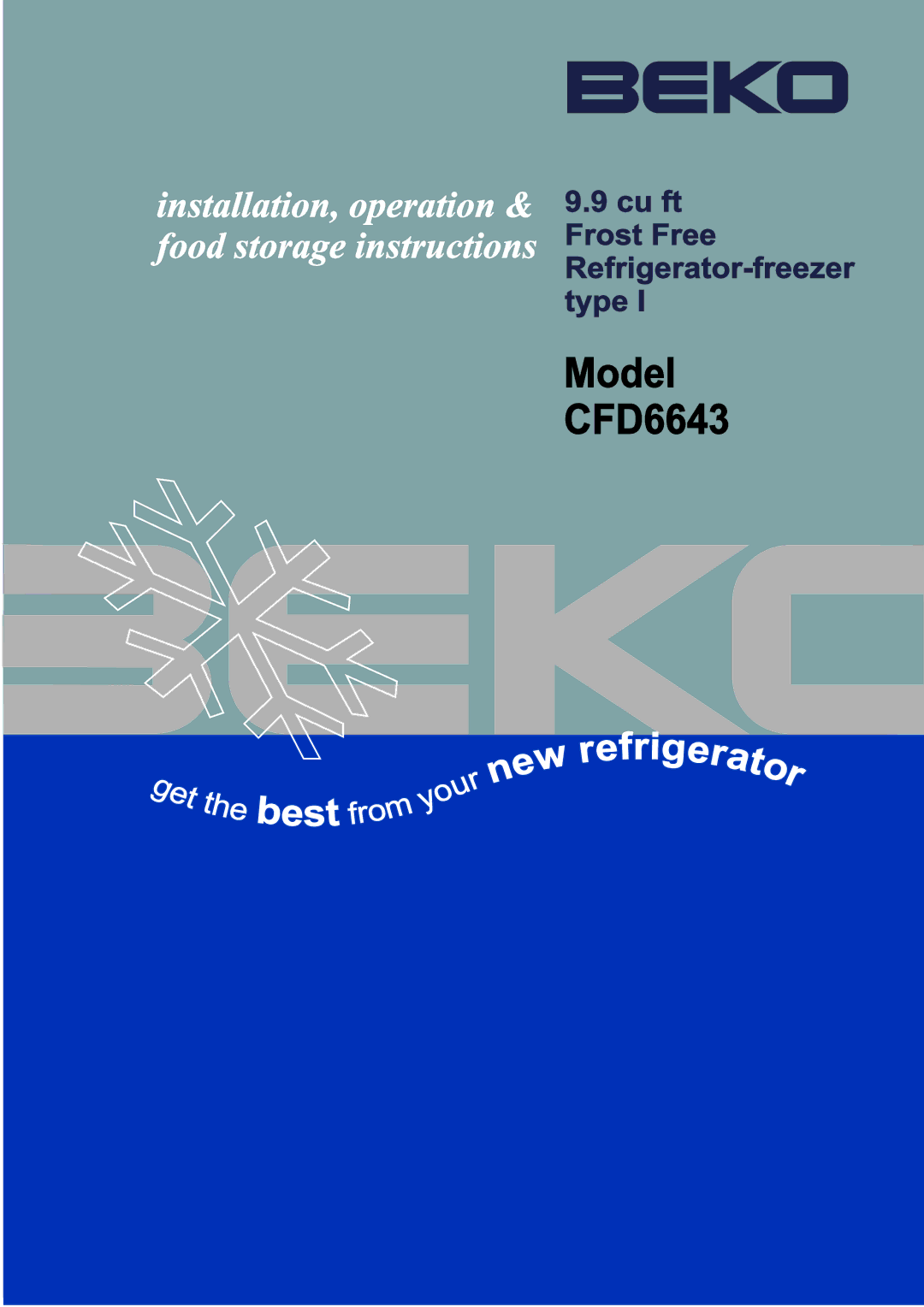 Beko manual Model CFD6643 