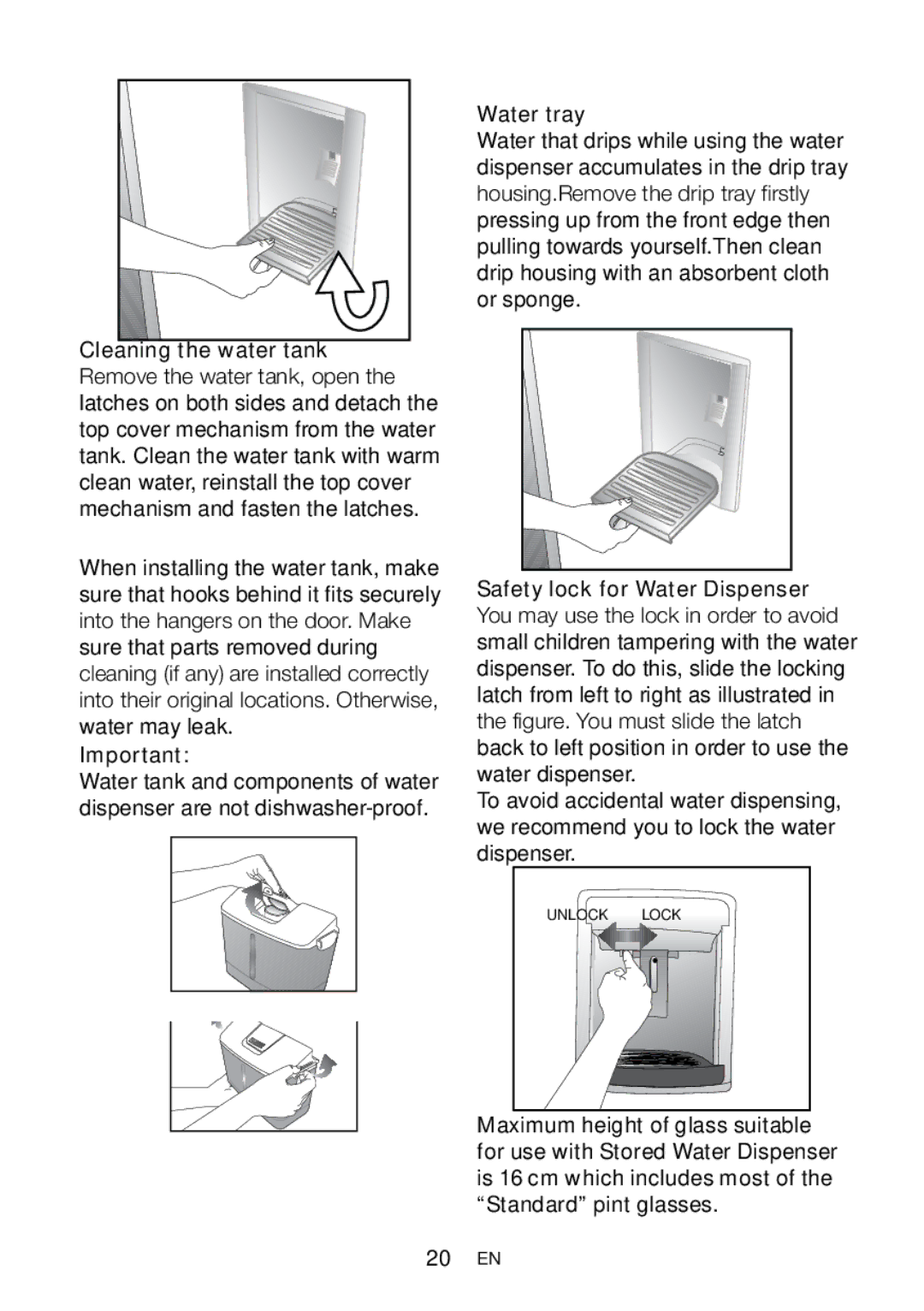 Beko CFD6914APS, CFD6914APB, CFD6814APW manual Water tray 