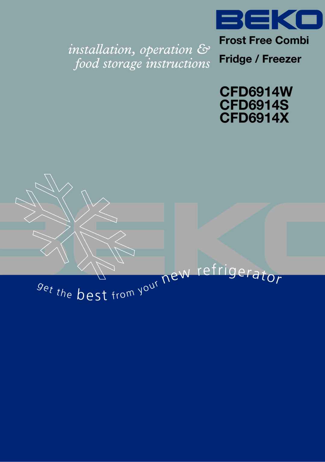 Beko manual CFD6914W CFD6914S CFD6914X 