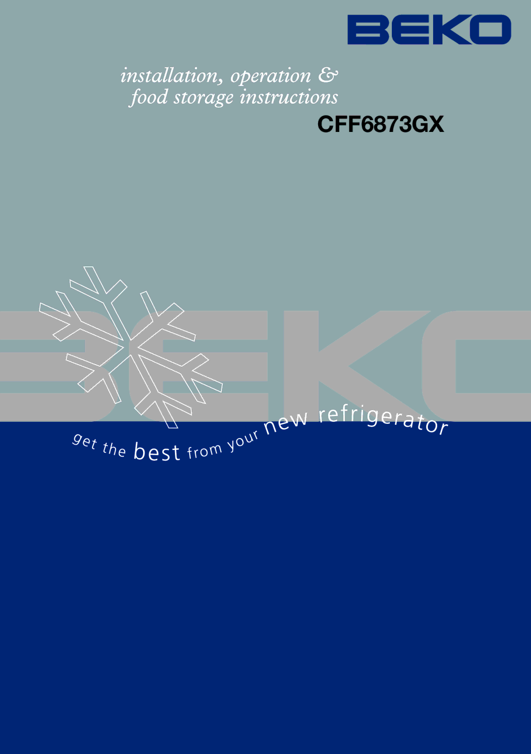 Beko CFF6873GX manual 