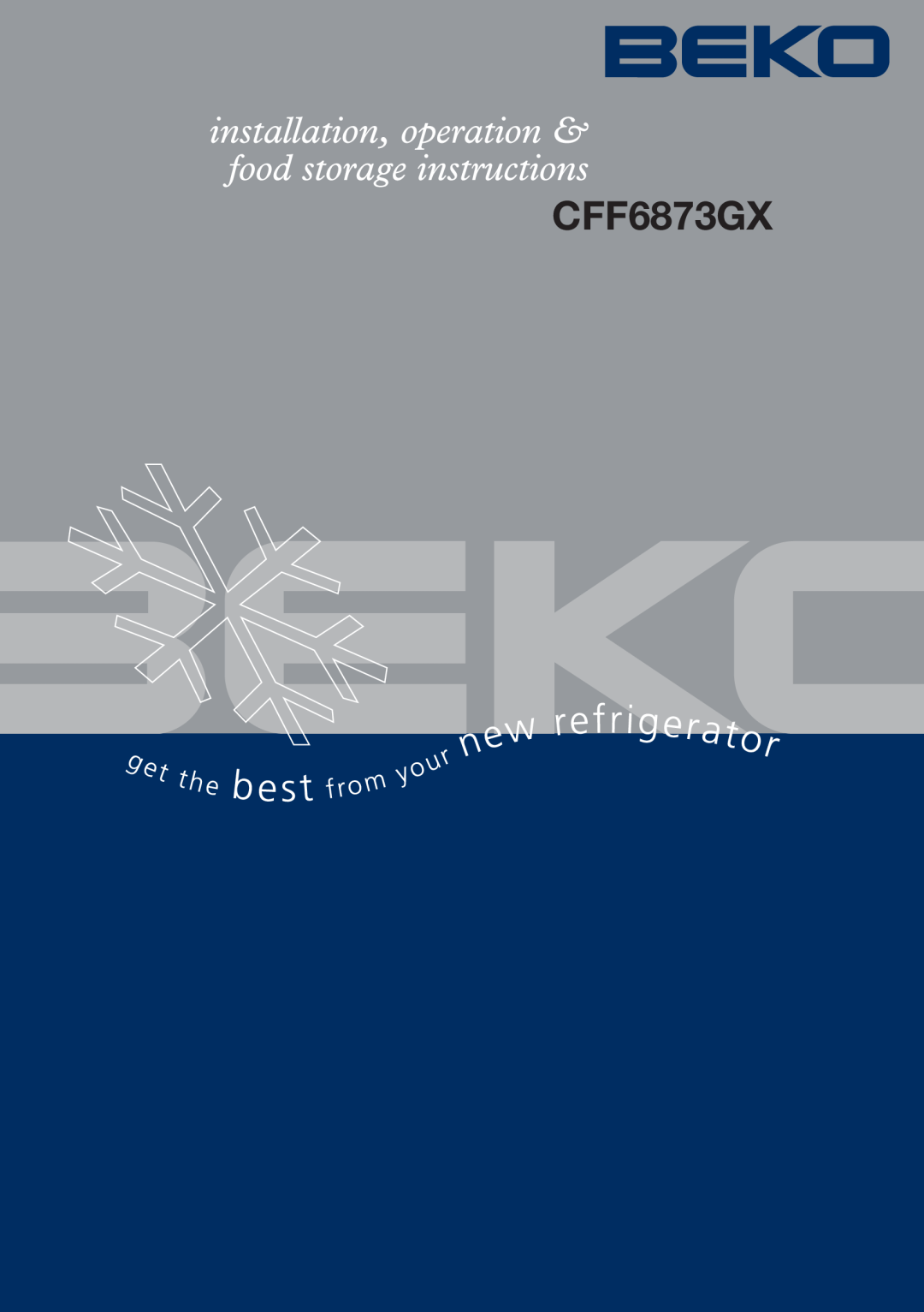 Beko CFF6873GX manual 