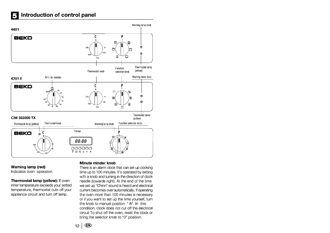 Beko 4701 E, CIM302000TX, 4401 manual 