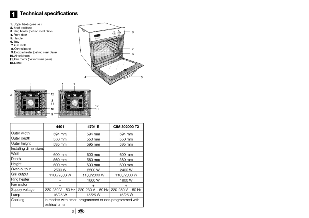 Beko 4701 E, CIM302000TX, 4401 manual 