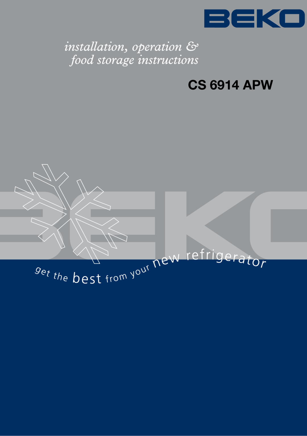 Beko CS 6914 APW manual 