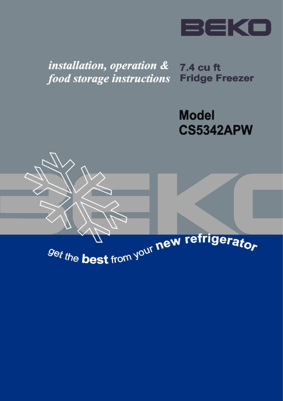 Beko CS5342APW manual 