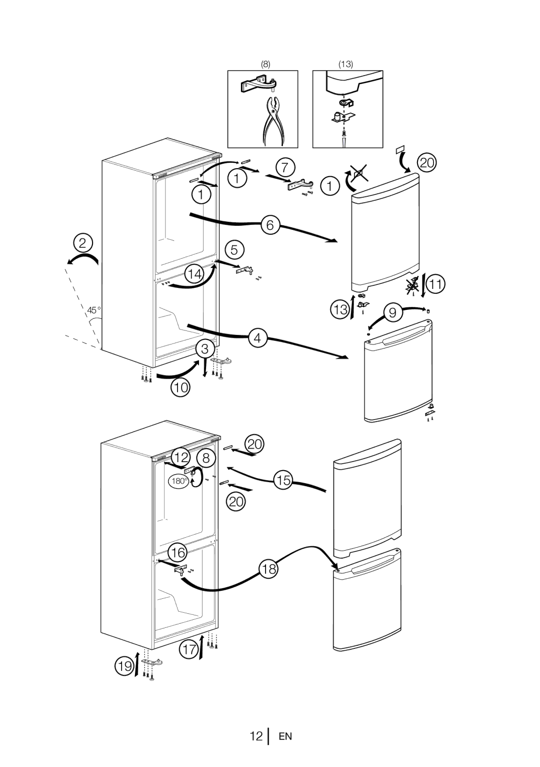 Beko CS5533APW manual 180 