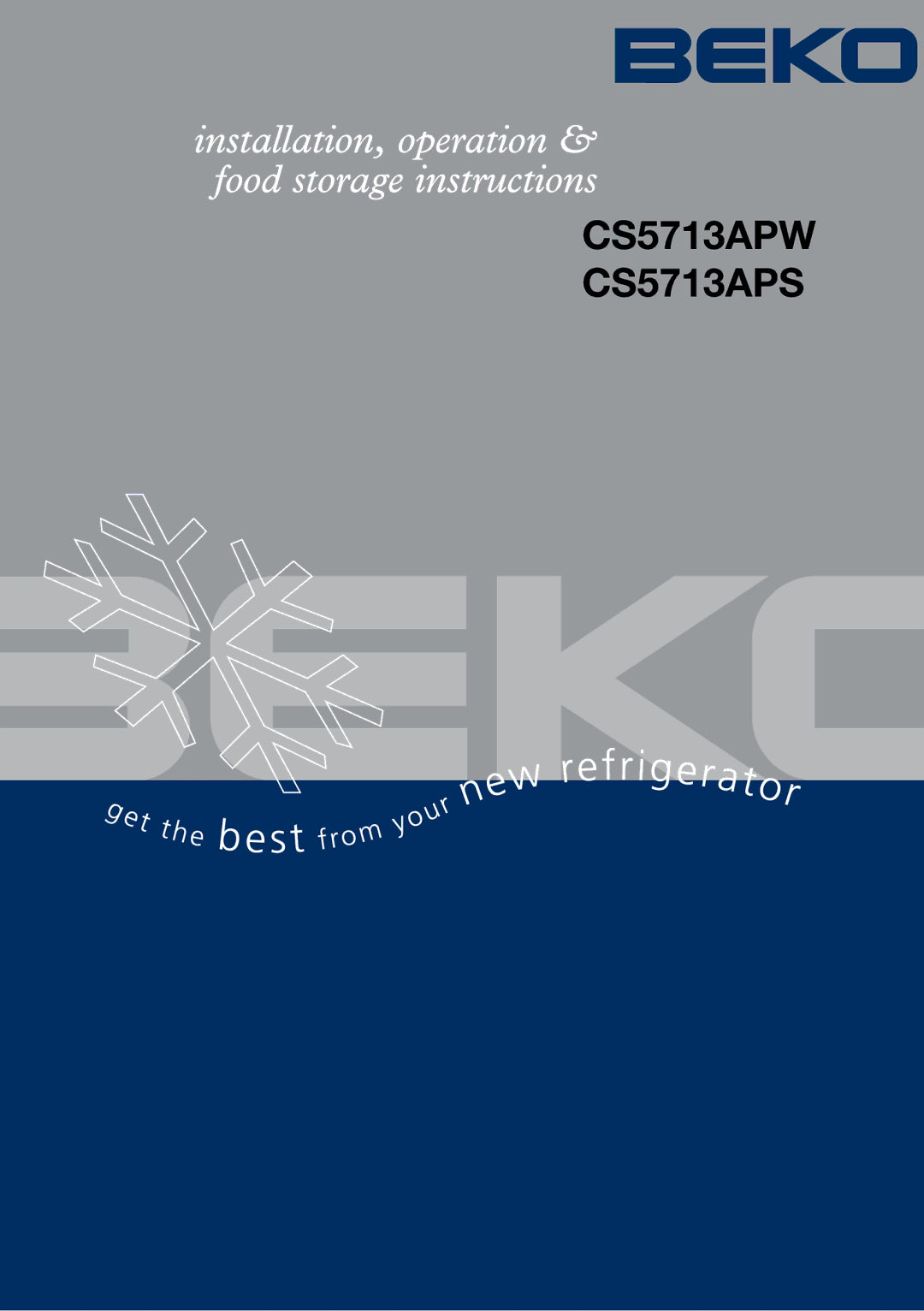 Beko manual CS5713APW CS5713APS 