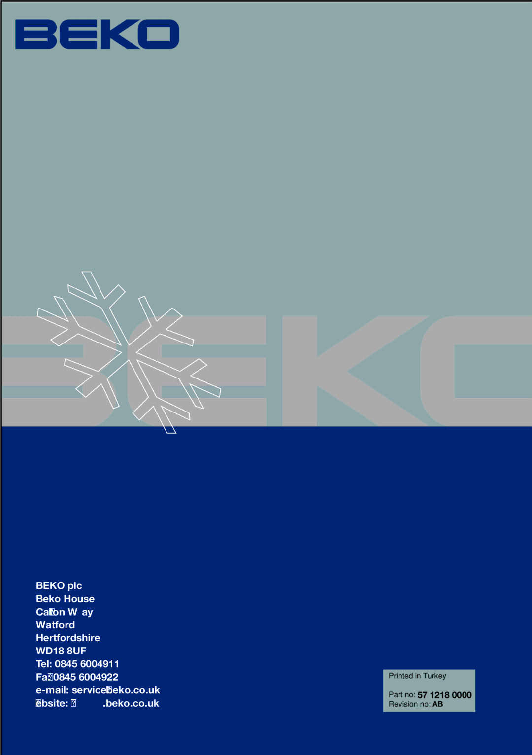 Beko CT5381APW manual 48 7474 