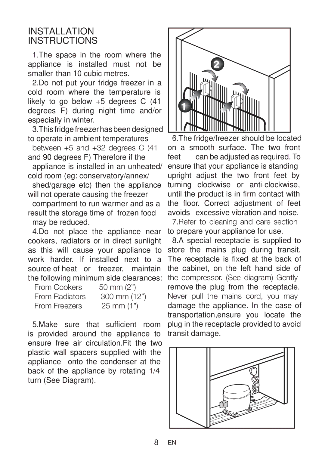 Beko CT5381APW manual Installation Instructions 