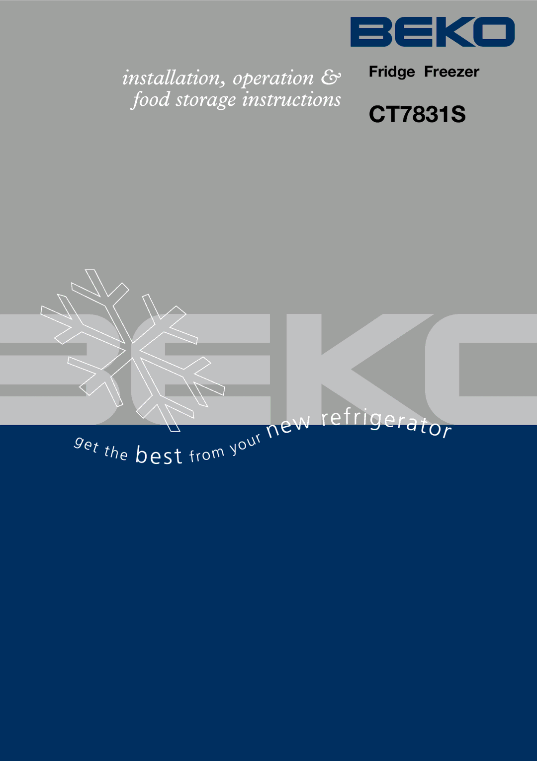 Beko CT7831S manual 