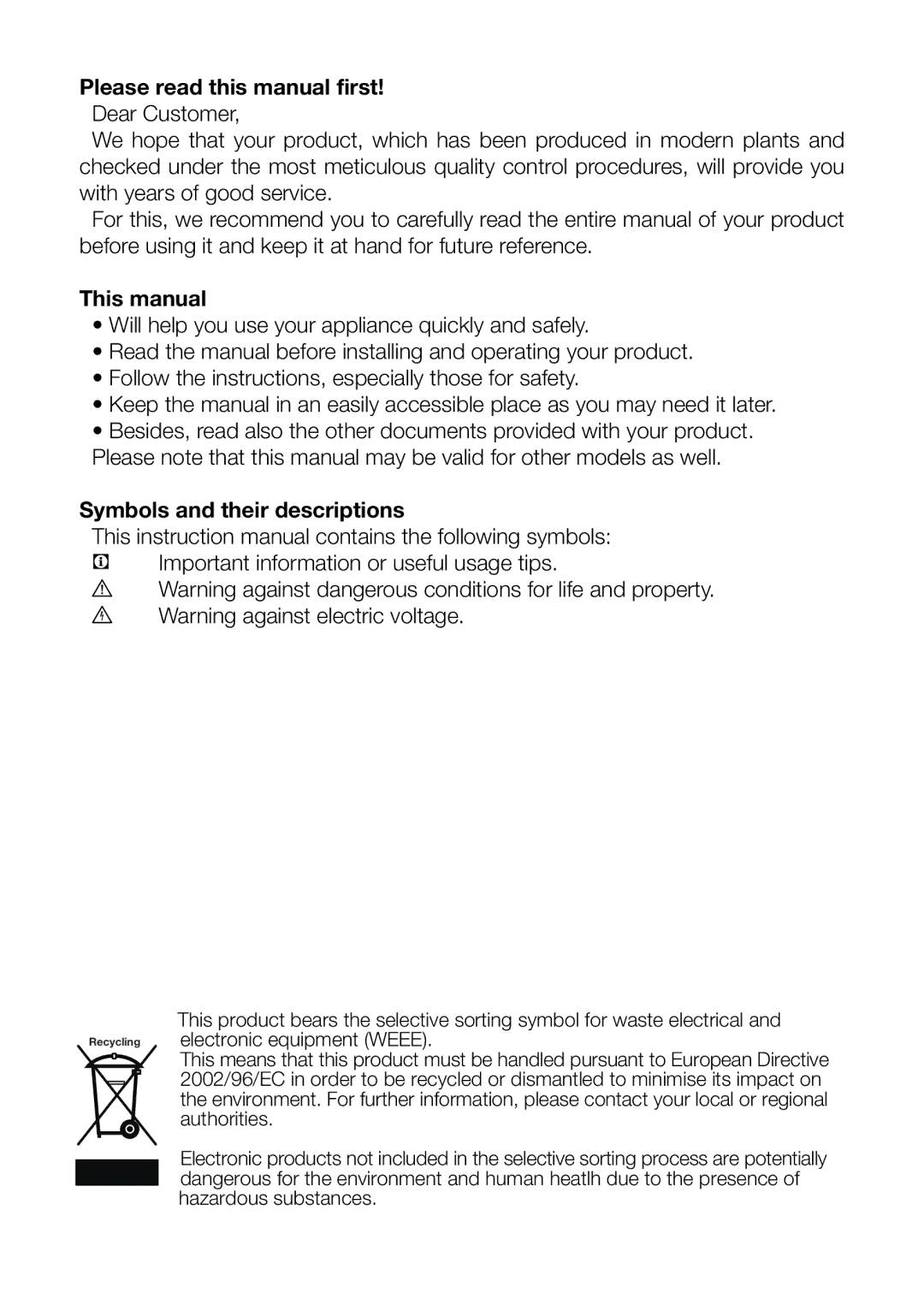 Beko CT7831S Please read this manual first 