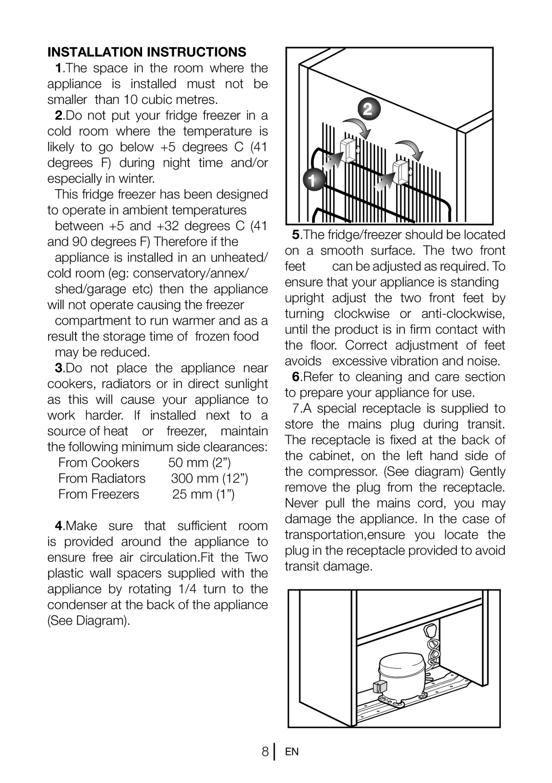 Beko CT7831S manual Installation Instructions 