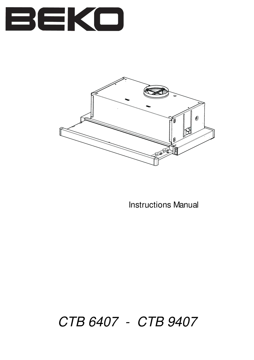 Beko CTb 9407 manual CTB 6407 CTB 