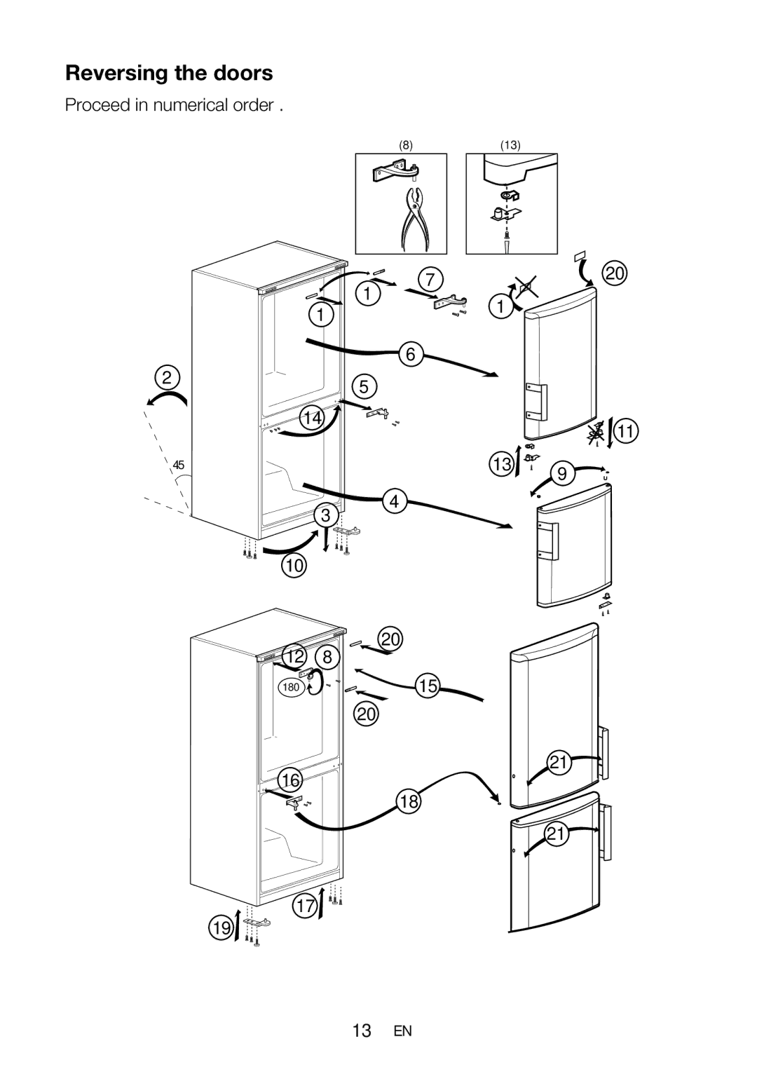 Beko CXF6114 S manual Proceed in numerical order 