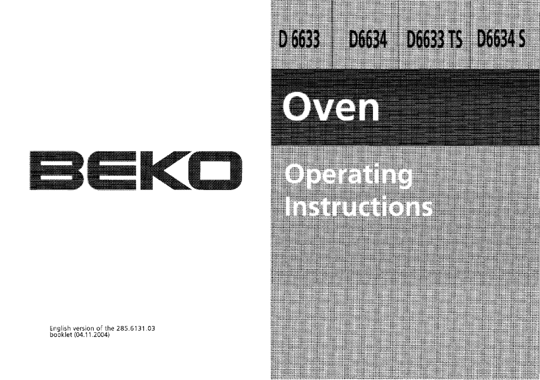 Beko D 6634 S manual 