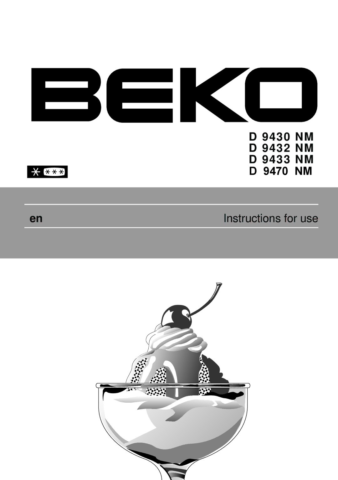 Beko D 9430 NM manual 9430 NM 9432 NM 9433 NM, Instructions for use 