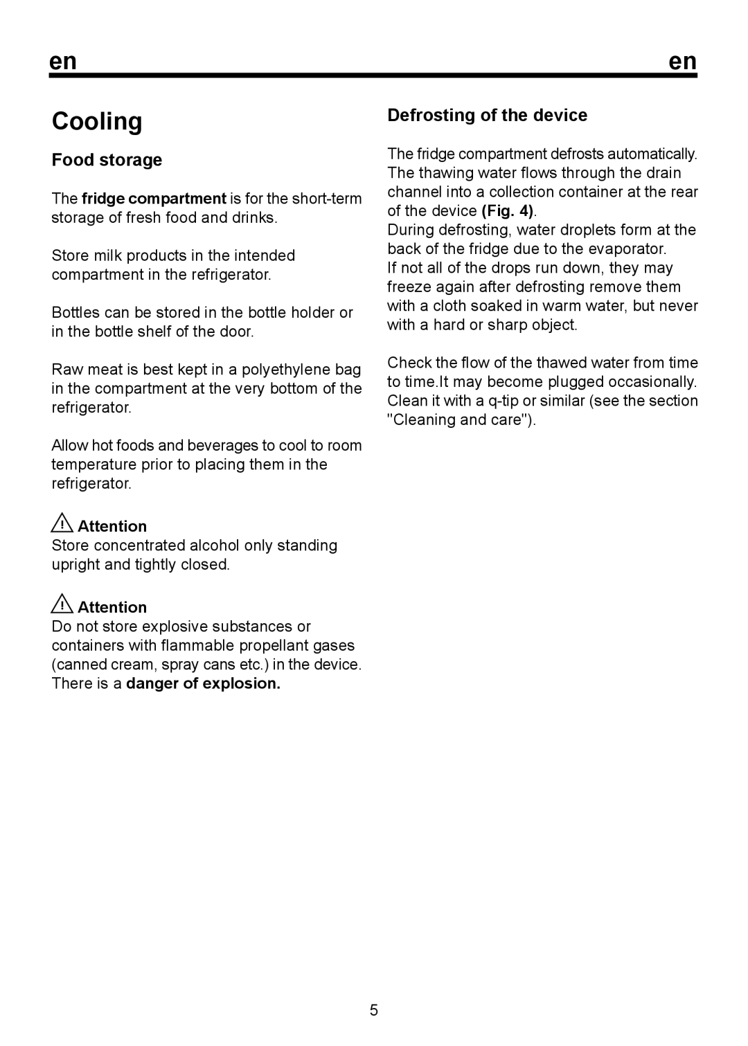 Beko D1 8450 SM, D1 8451 SM, D 8450 SM, D 8451 SM instruction manual Cooling, Food storage, Defrosting of the device 