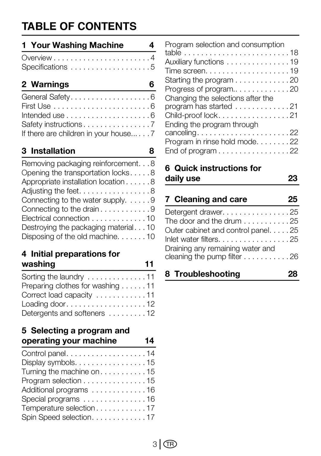 Beko D2 7082 E, D2 7101E, D2 7102 ES manual Table of Contents 