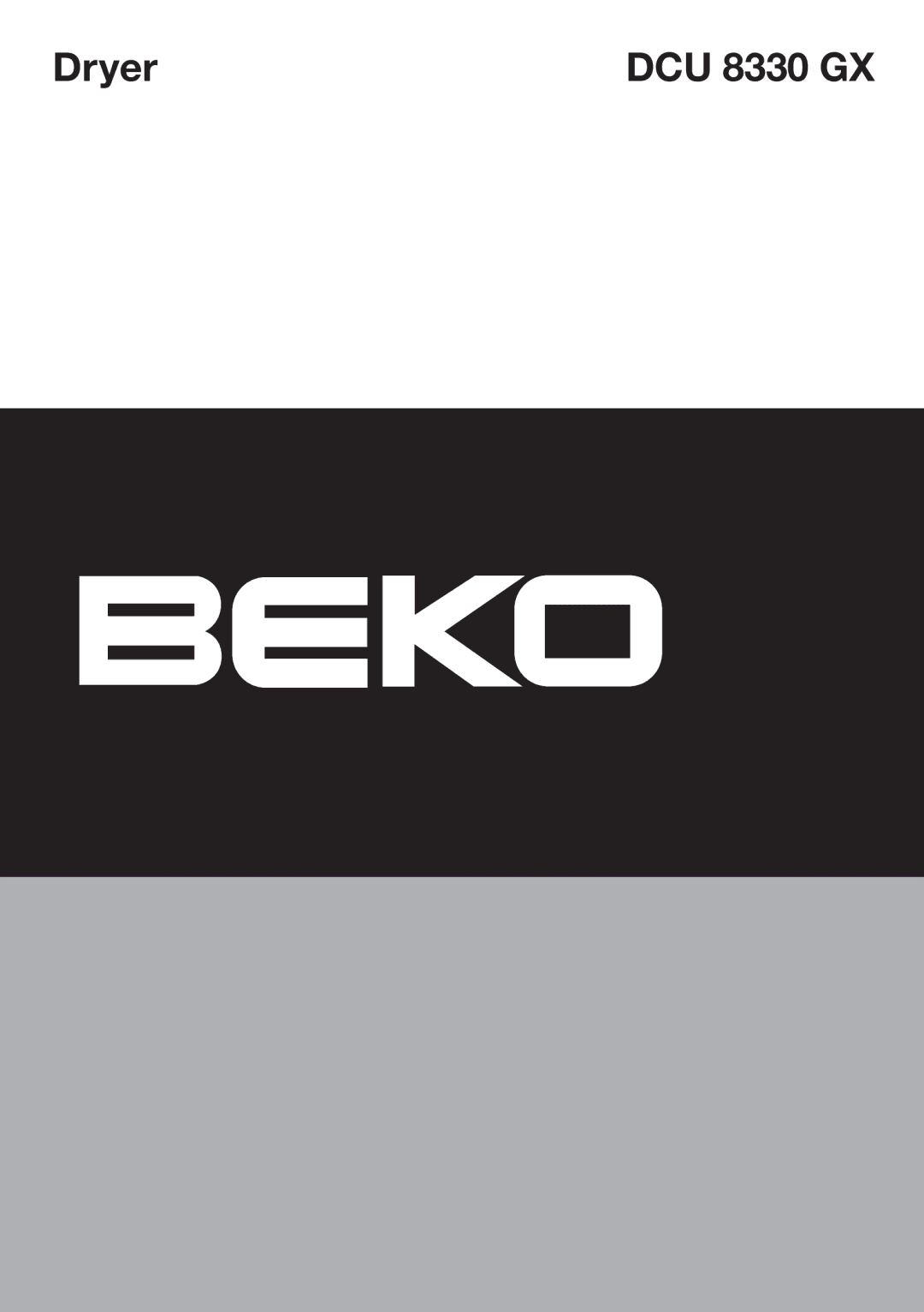 Beko manual Dryer DCU 8330 GX 