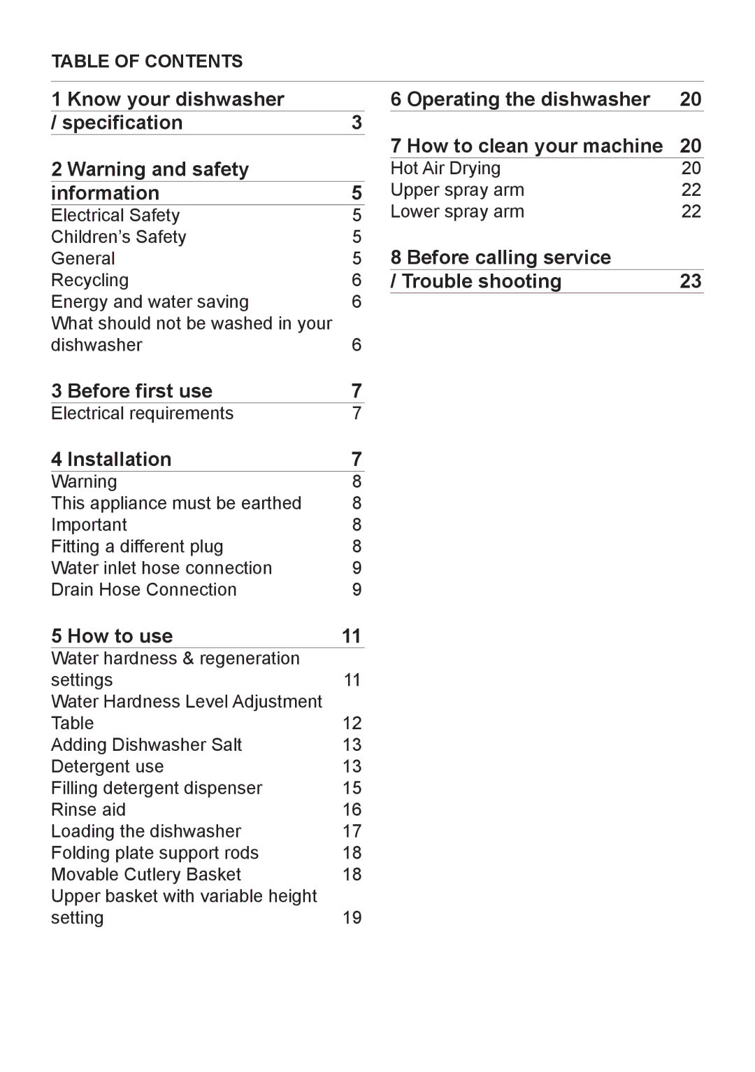 Beko DL1243 manual Information 