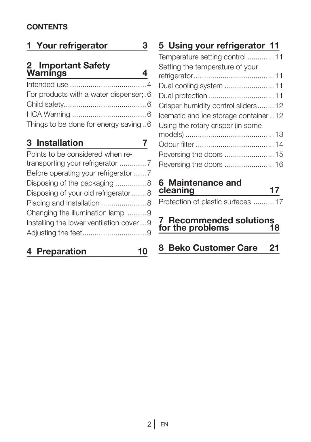 Beko DN 143120 Your refrigerator Important Safety, Installation, Preparation Using your refrigerator, Maintenance Cleaning 