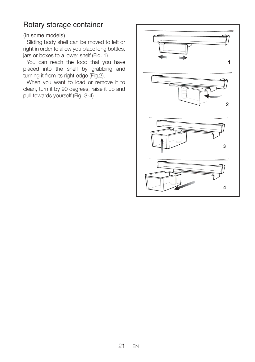 Beko DN151120X manual Rotary storage container, Some models 