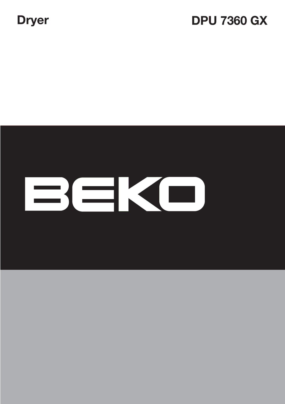 Beko manual Dryer DPU 7360 GX 