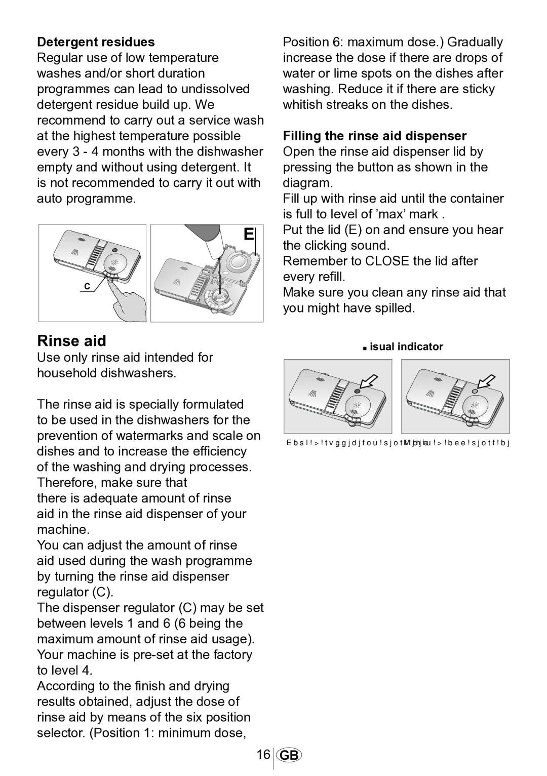 Beko DSFN 6830 manual Rinse aid, Detergent residues 