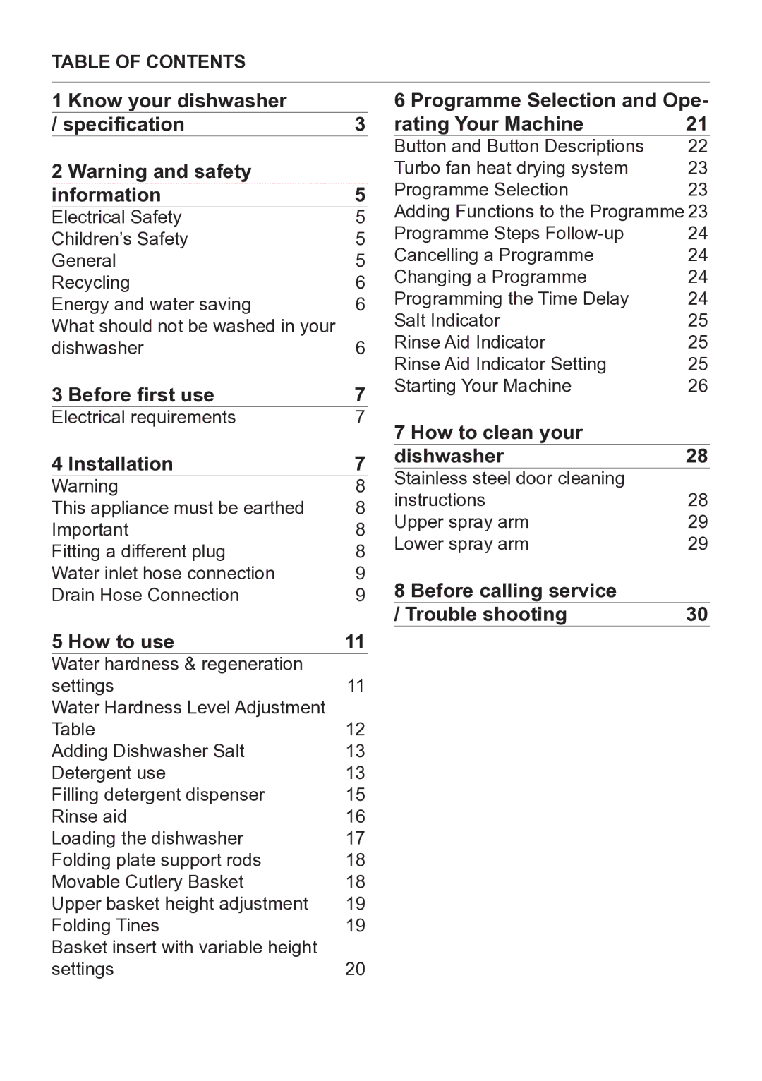 Beko DSFN 6830 manual Before first use 