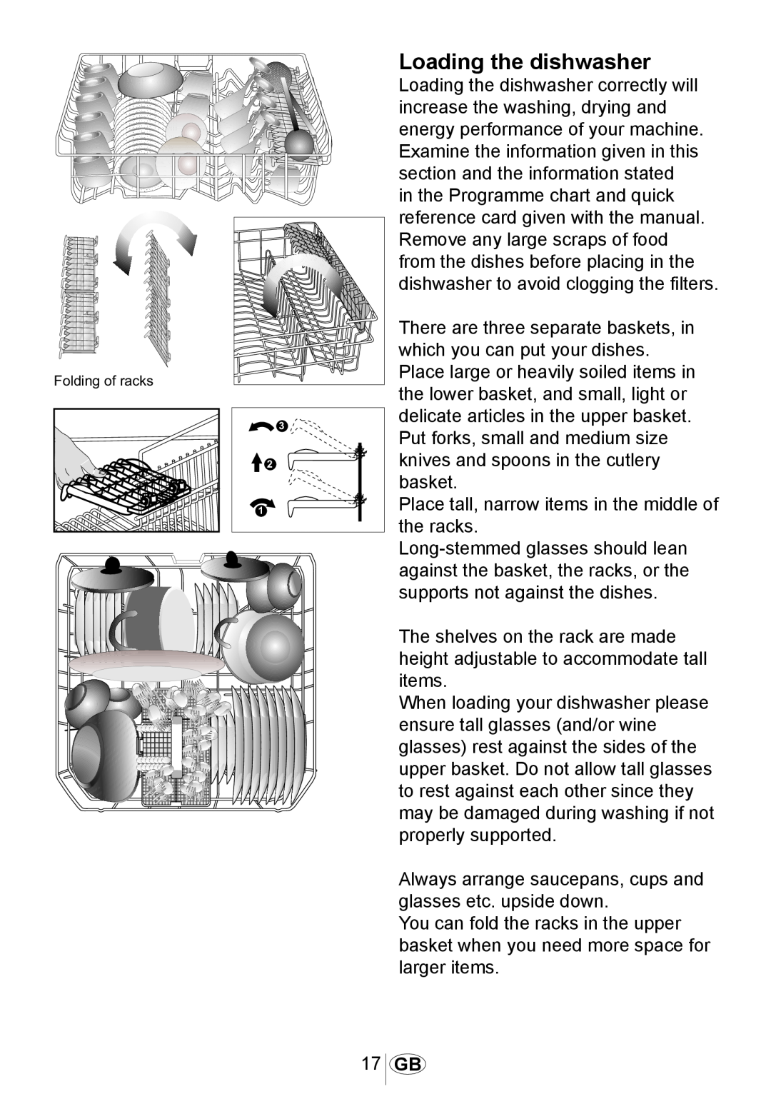 Beko DSFN 6830 manual Loading the dishwasher 