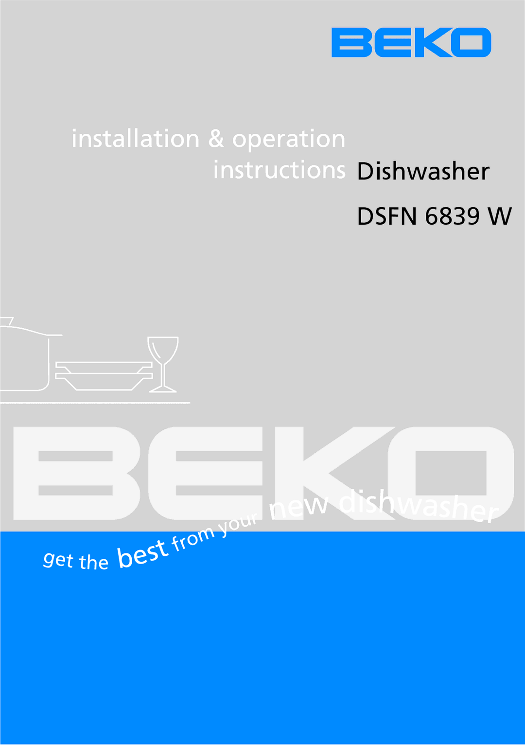 Beko DSFN 6839 W manual Dsfn 6839 W 