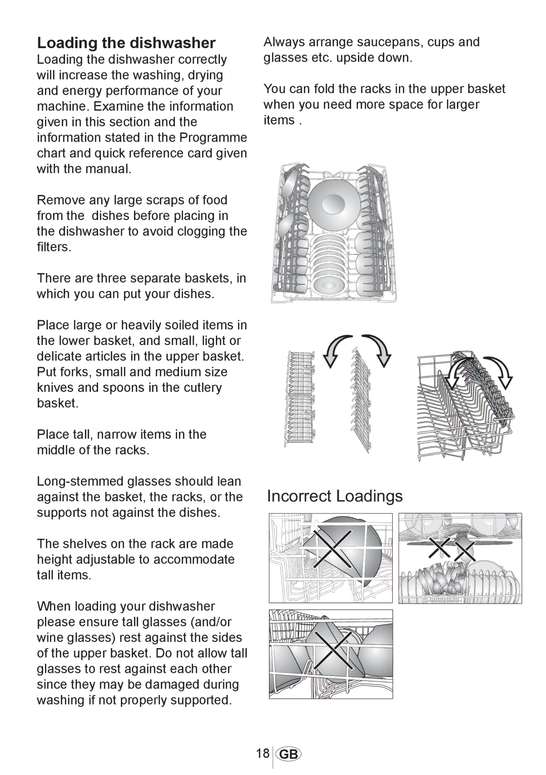 Beko dsfs 1531 w manual Loading the dishwasher 