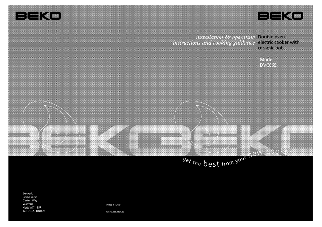 Beko DVC665 manual 