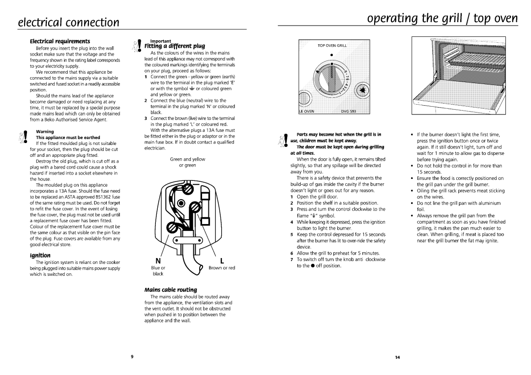 Beko DVG593 manual 