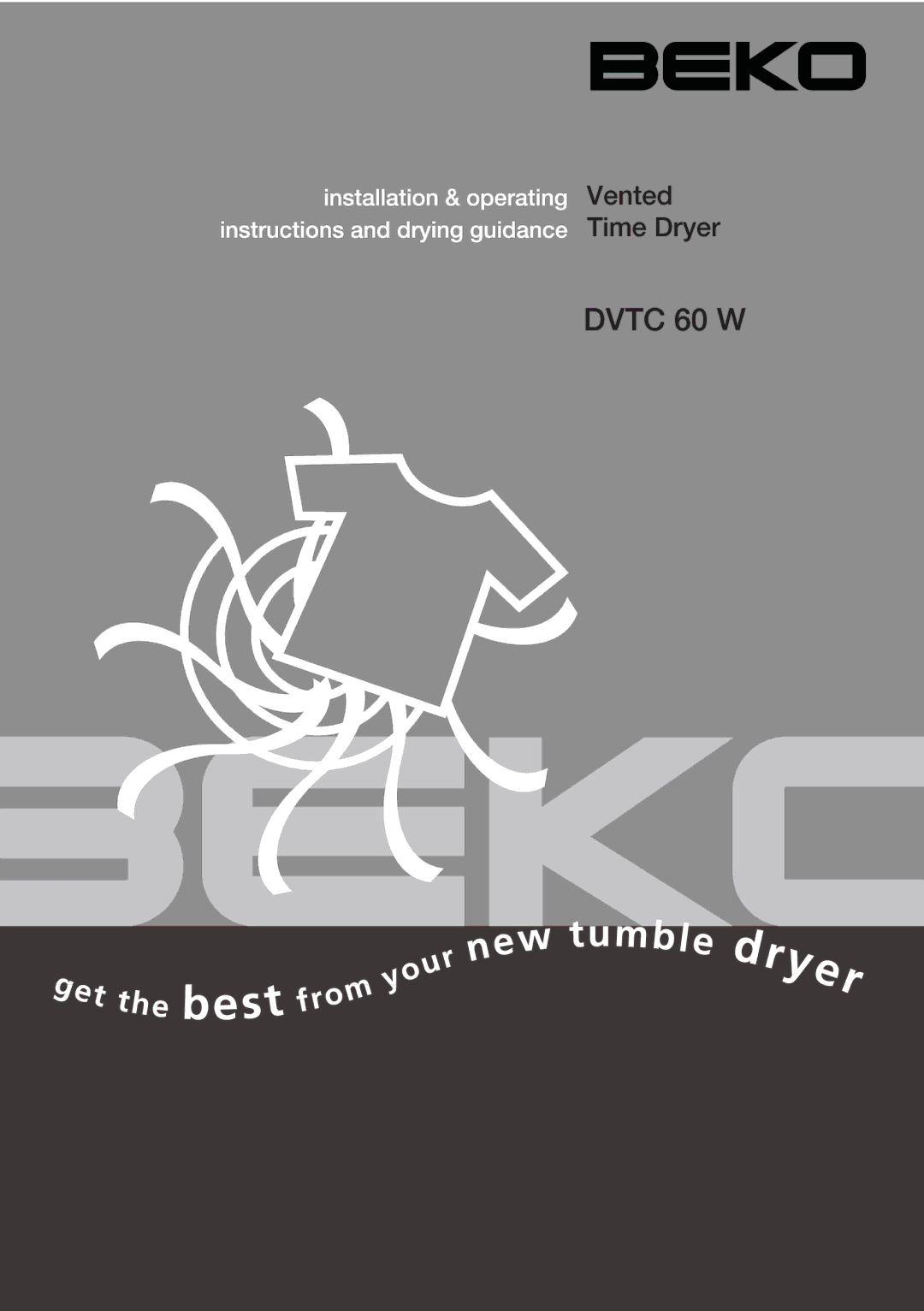 Beko DVTC 60 W manual Dvtc 60 W 