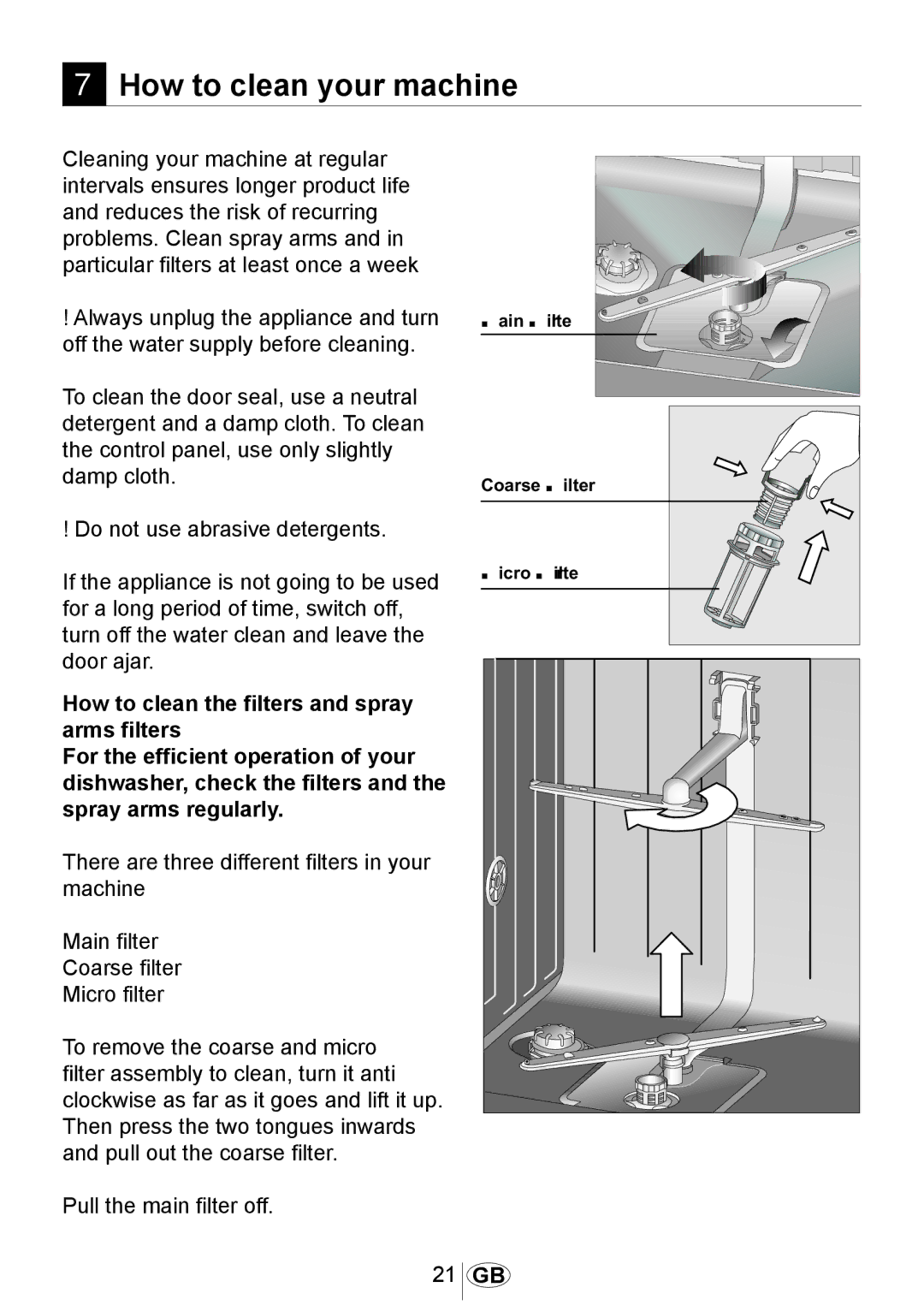 Beko DW602 manual How to clean your machine 