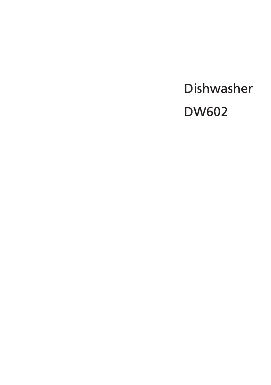 Beko manual Dishwasher DW602 