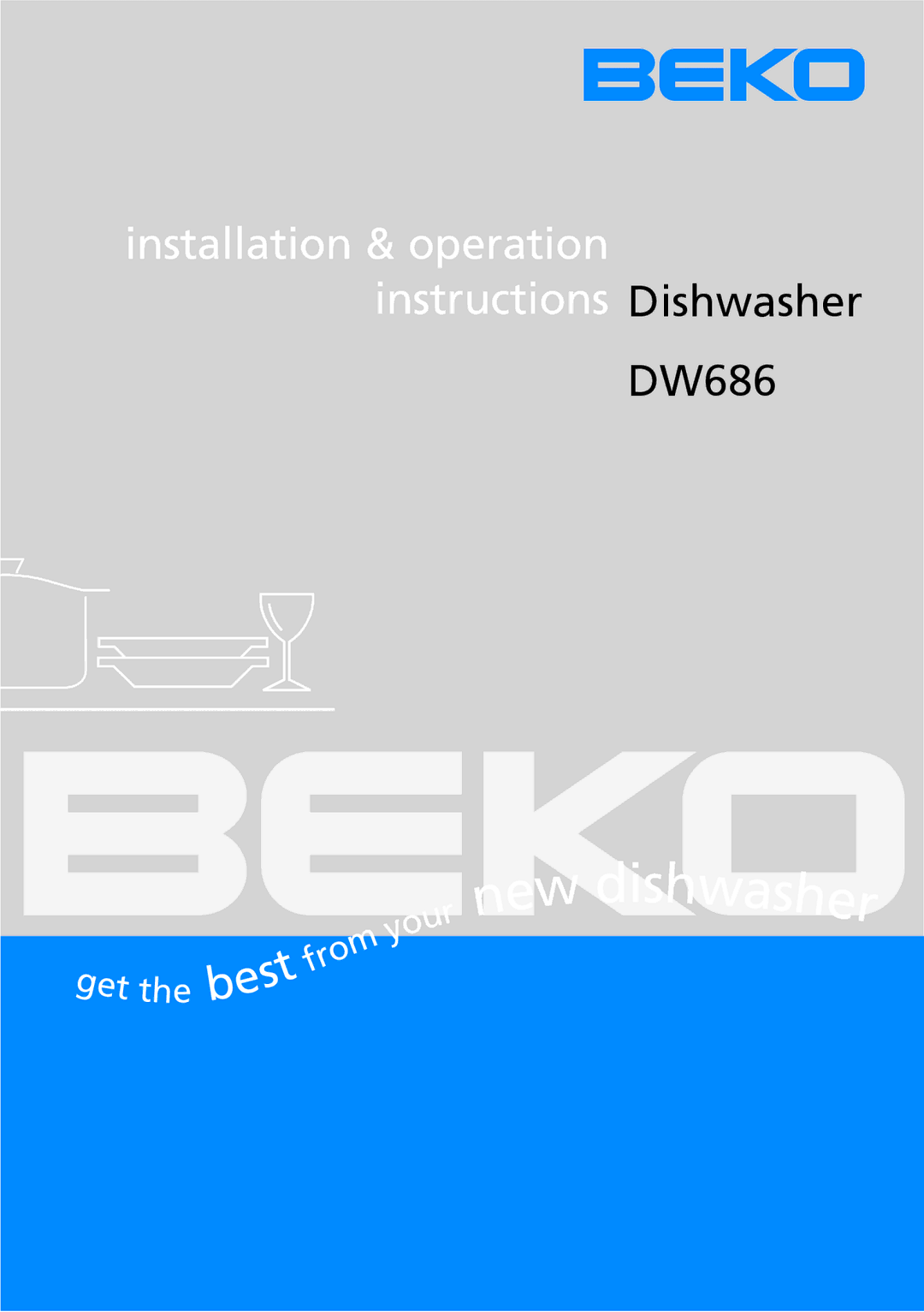 Beko DW686 manual Dishwasher 