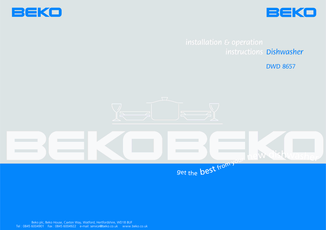 Beko DWD 8657 manual 