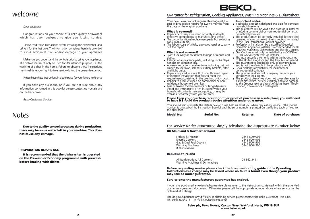 Beko DWD 8657 manual 