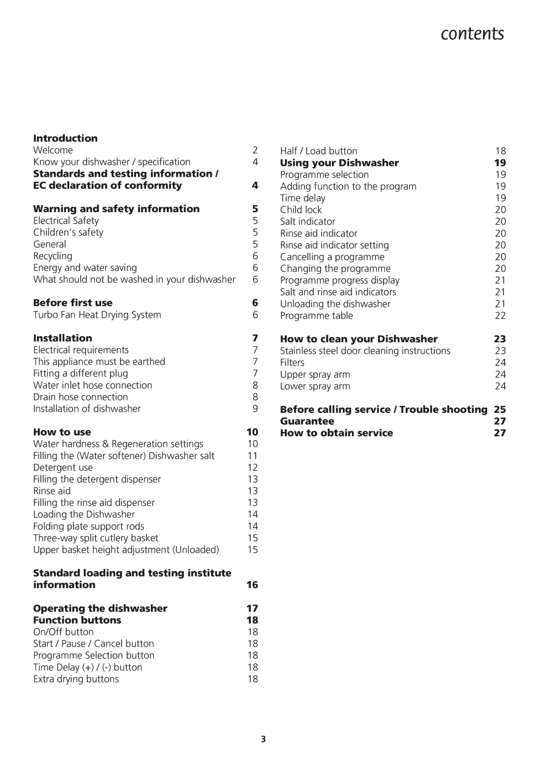 Beko DWD 8657 manual Contents 